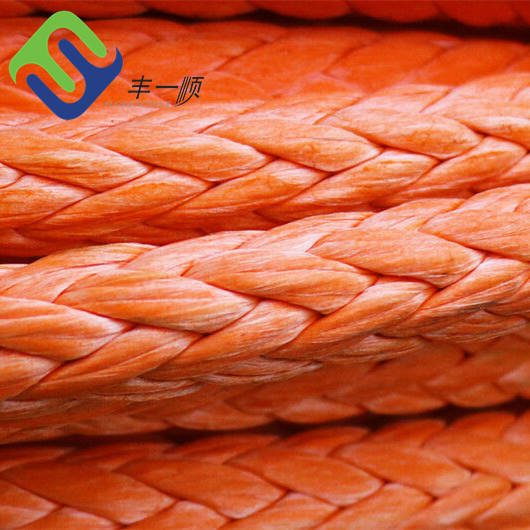 Yellow Marine 12 Strand Mooring Rope Jalinan Uhmwpe ABS Disetujui 3