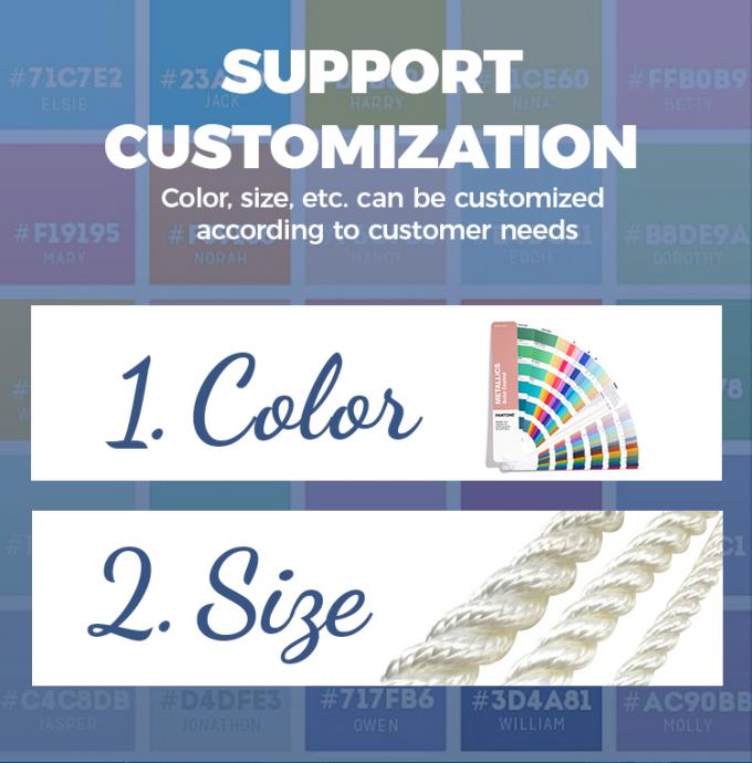 8 Untaian PP Polyester Campuran Marine Mooring Tail Tali 64mm 72mm 80mm Dengan Panjang 11m 7