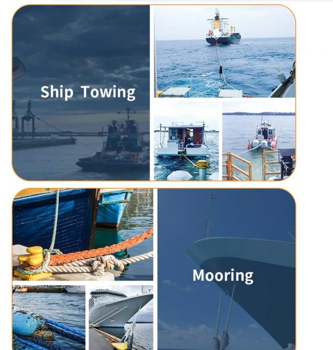 100% Kekuatan Tinggi Resistensi UV 40mm 8 12 Strand Dacron Polyester Multifilament Marine Mooring Rope 5