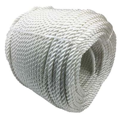 6mm-20mm White Nylon 3 Strand Rope 220 Meter Coil Tali Laut Dengan Sertifikat Kelas