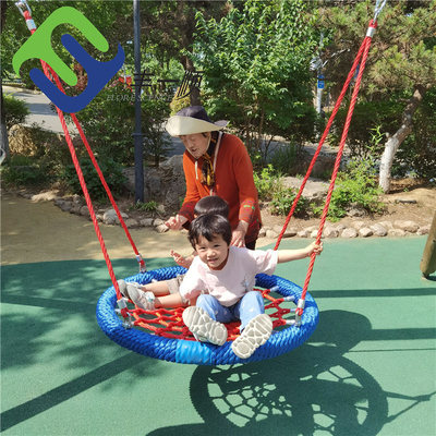 Ayunan Sarang Burung Warna Merah Biru Kelas Tinggi 100cm Untuk Taman Bermain