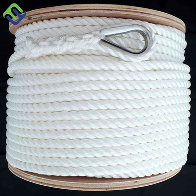 12mm Twisted 3 Strand Tali Nilon Tali Jangkar Kapal Untuk Kelautan