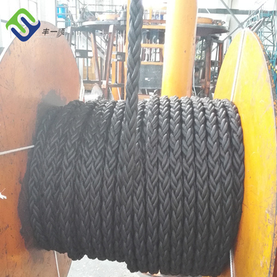 Warna Orange 8 Strand Polyester Rope 64mm Mooring Tow Line Untuk Kapal