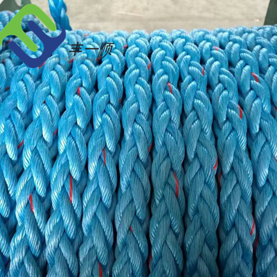 Tekanan Tinggi 8 Strand Berliku Tali Laut PP Polypropylene Mooring Floating Towing