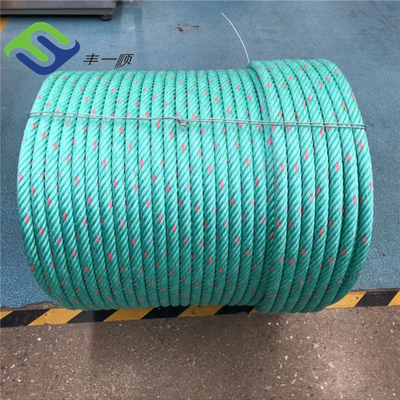 6 Strand Twisted PP Danline Combination Rope Polypropylene Reinforced Rope Untuk Perikanan Laut