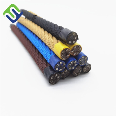 16mm 6 Strand PP Kombinasi Tali Dengan Steel Wire Core Untuk Mendaki Jaring