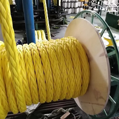 56mmx220m UHMWPE tali yang dipintal 12 benang dengan ABS warna kuning Disetujui