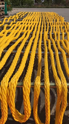 56mmx220m UHMWPE tali yang dipintal 12 benang dengan ABS warna kuning Disetujui