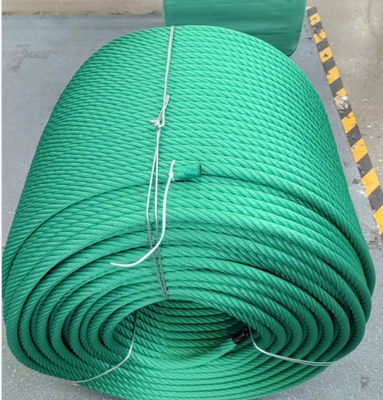 6x8 FC PP Multifilament / Polyester Kombinasi Wire Rope Untuk Taman bermain Menekuk Tali