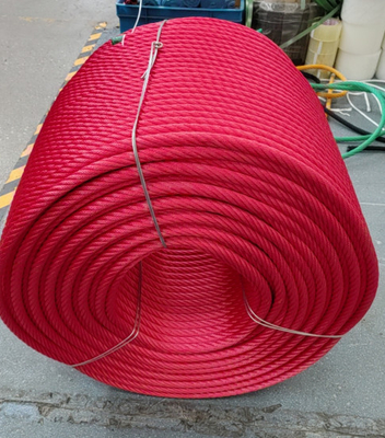 16mmx500m Tali kawat kombinasi warna merah/kuning poliester dengan beban pemecahan yang tinggi