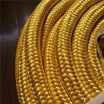 Tali Uhmwpe Warna Kuning Berlapis Ganda Dengan Lengan Poliester 16mm