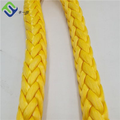 High Tensile 12 Strand Single Braided UHMWPE Rope 30mm Mooring Rope