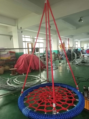 Abu-abu Hijau Campuran Warna 100cm diameter 12cm cincin Taman bermain Jaring Swing Dengan Kapasitas Pemuatan Tinggi