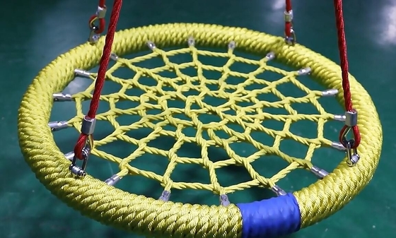 Abu-abu Hijau Campuran Warna 100cm diameter 12cm cincin Taman bermain Jaring Swing Dengan Kapasitas Pemuatan Tinggi