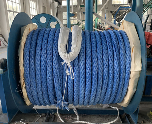 Kekuatan Tinggi 24mm x 100m Harga Pabrik 12 Untaian Berliku UHMWPE Tali Kapal Digunakan Tali Pelabuhan Kapal
