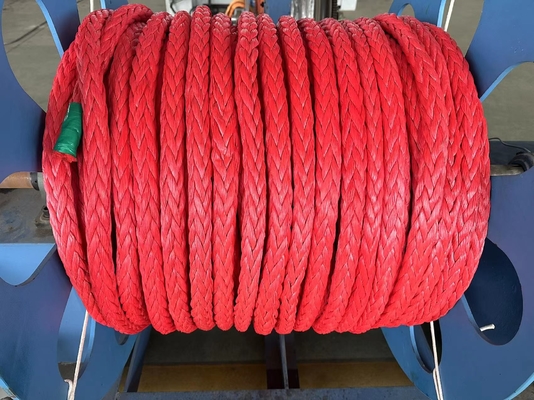 Pabrik 8/12 Untaian 40 56 62MM HMPE UHMWPE Tali Untuk Laut Anti UV Ringan UHMWPE Tali Mooring Line