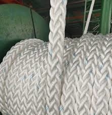 Tali Serat Nylon Putih 8 Untaian 50mm Tali Nylon Hawser Tali Untuk Kapal