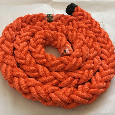 100% Kekuatan Tinggi Resistensi UV 40mm 8 12 Strand Dacron Polyester Multifilament Marine Mooring Rope