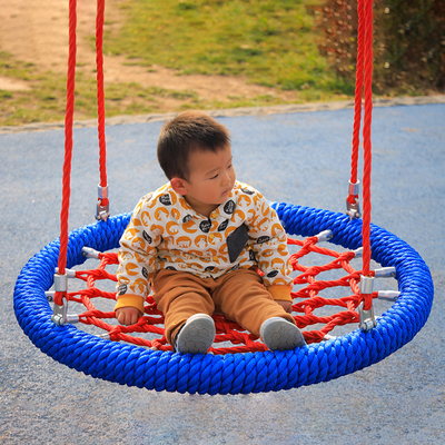 Customized Colorful Merah / Biru Warna Burung Sarang Swing Komersial Swing Net Untuk Anak-anak Taman bermain