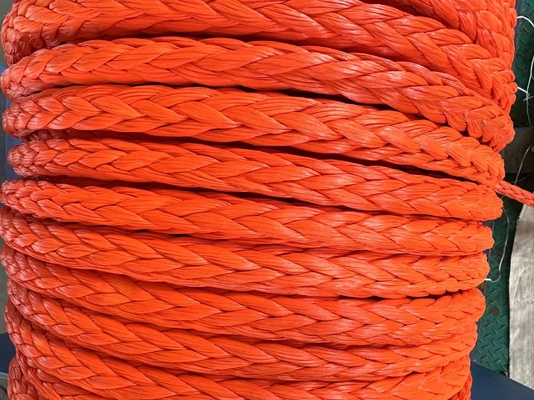 100% Uhmwpe tali 12mm 12 untaian dipintal kekuatan tinggi Druable Cord Winch Tarik tali