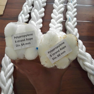 8 Strand PP Rope with Easy Splicing Chemical Resistance and UV Resistance for Marine and Aquaculture Use