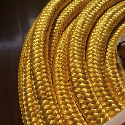 Penutup Poliester Dikepang Ganda dengan Inti Tali 12 Strand UHMWPE Untuk Penambatan dan Penjangkaran Perahu Dengan Ukuran Kustom 4mm-60mm