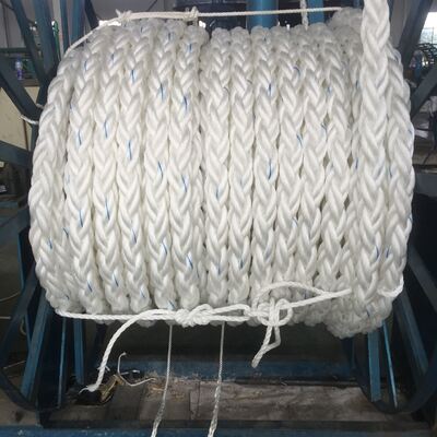 88mm 220M Coil Marine Hawser Mooring PP Rope 8 Strands Polypropylene Floating Rope