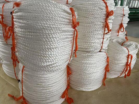 Tahan Tinggi 14mm Diameter Marine Grade 3 Strand Nylon Rope untuk Kapal dan Dock Lines