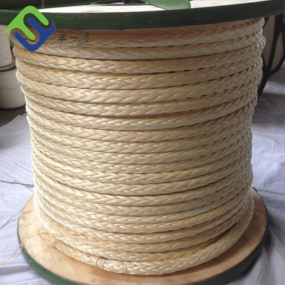 Yellow Marine 12 Strand Mooring Rope Jalinan Uhmwpe ABS Disetujui