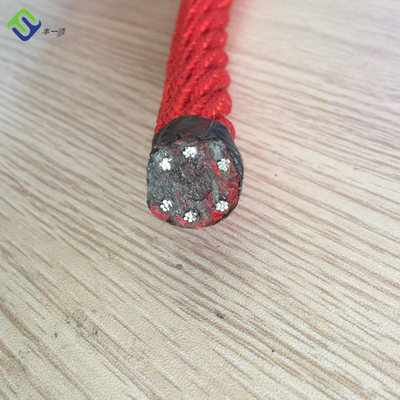 Kombinasi Luar Ruangan 16mm Nylon Rope 6 Strand Dengan Steel Core
