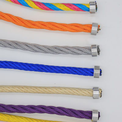 16mm 6 Strand Polyester Steel Core Combination Rope untuk Taman bermain Menekuk Jaring