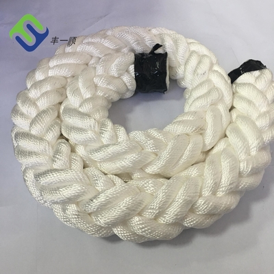 40mm - 200mm Dia 8 Strand Polyester Rope Perlawanan UV Perpanjangan Rendah