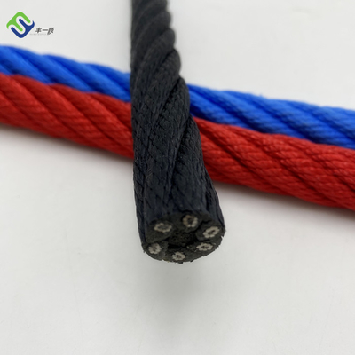 6 Strand 16mm Jalinan Polyester Combination Rope Taman Bermain Luar Ruangan