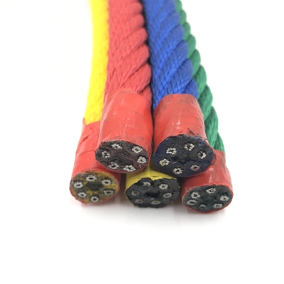 Taman Bermain Luar Ruangan 6 Strand Polypropylene PP Cover Steel Core Wire Rope
