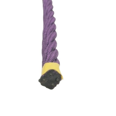 Taman Bermain 4 Strand Twisted Polyester Combination Steel Core Rope Tahan UV