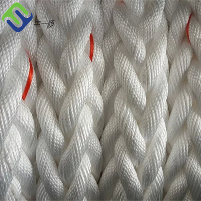 White 8 Strand Nylon Mooring Rope 36mm kekuatan tinggi Untuk Kelautan