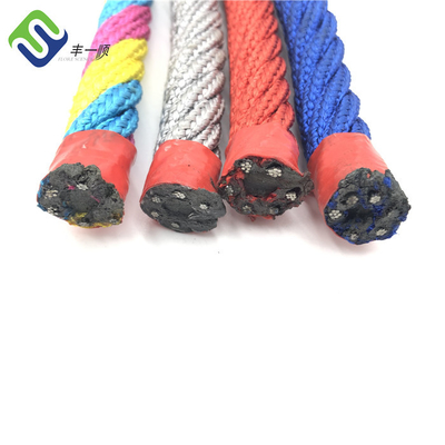 6 Strand 16mm Polyester Combination Rope Playground Wire Rope Untuk Jaring Panjat