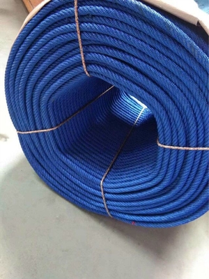 Kawat Baja Fiber Core Polyester Combination Rope Tahan UV 16mm 6 * 7 Untuk Taman Bermain