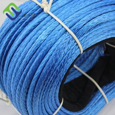 Sintetis Winch 12 Strand UHMWPE Rope 10mm Tahan Abrasi Tarik Tinggi