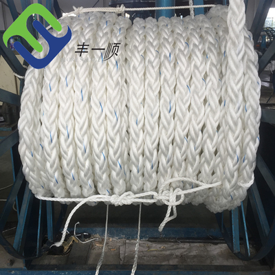 Rope Mooring Marine 8 Strand Braided PP Danline Fiber Rope 32-88mm untuk Kapal