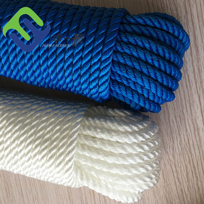White Twisted 3 Strand Nylon Rope Tahan UV Kekuatan Tinggi