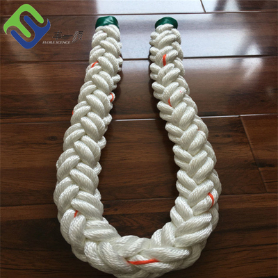 72mm * 220m Polyester Rope 8 Strand Jalinan Marine Rope Untuk Kapal Kapal