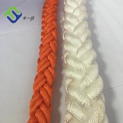 52mm Dia 8 Strand Polyester Rope Low Elongation Marine Ship Mooring Rope