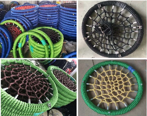 Piring Terbang Melingkar Pohon Dengan Tali Spider Swing Netted Webbed Seat