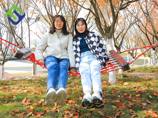 4 Strand Polyester Combination Rope Hammock 2*1.2m Untuk Taman Bermain Luar Ruangan Anak-Anak