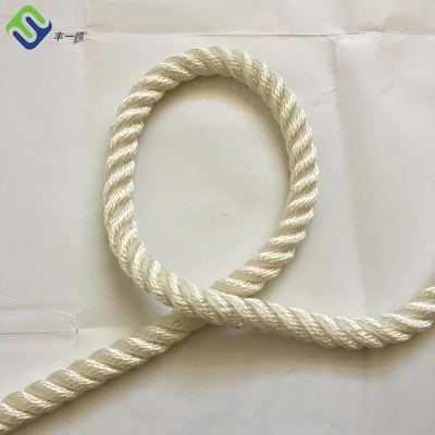 Berwarna 3 Strand Nylon Rope Coil Twisted 10mm 220m Untuk Kelautan