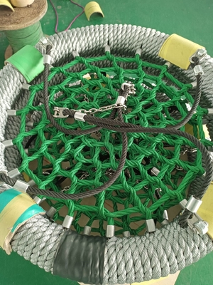 Abu-abu Hijau Campuran Warna 100cm diameter 12cm cincin Taman bermain Jaring Swing Dengan Kapasitas Pemuatan Tinggi