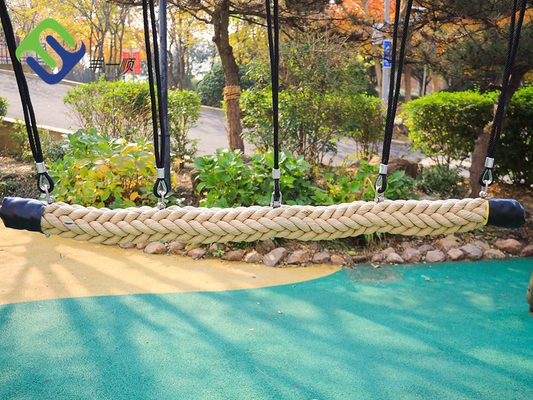 120mm Dia Net Playground Rope Bridge Warna Alami 12 Strands Jalinan Polyester