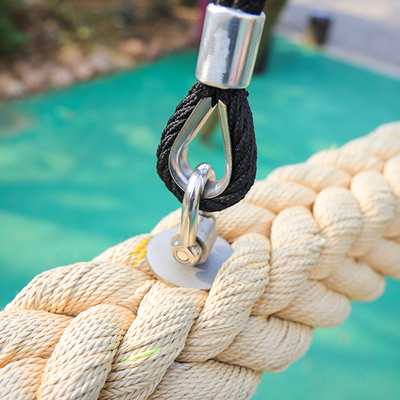 Taman Hiburan Outdoor Polyester Braided Swing Bridge Untuk Anak-Anak