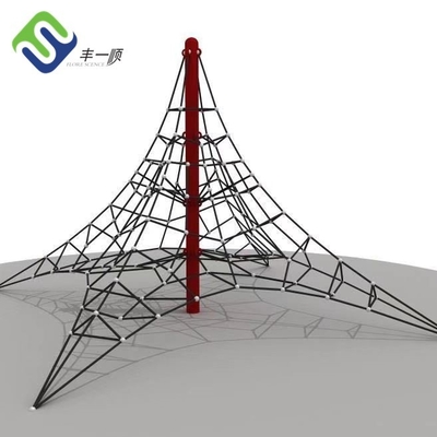 Outdoor Playground Climbing Net 4mx4m Pyramid Rope Tahan UV Untuk Anak-Anak